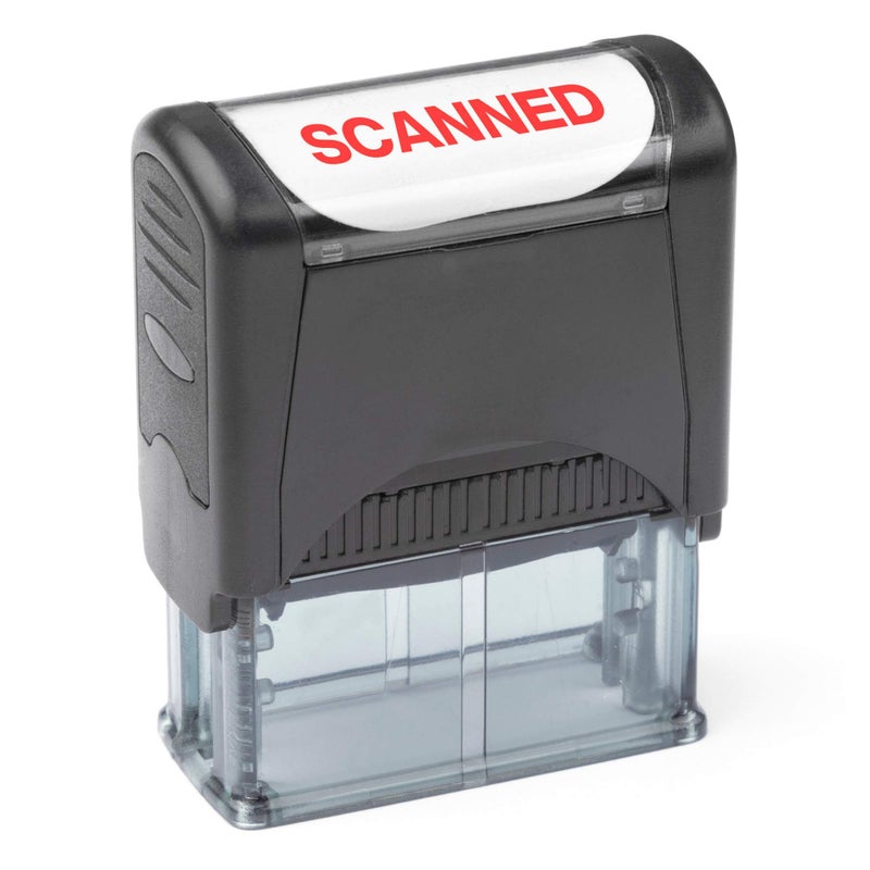 invera Self Inking Rubber Stamp  Refillable Red Ink Preinstalled - (9/16"" x 1-1/2"") (Scanned) - Image 1